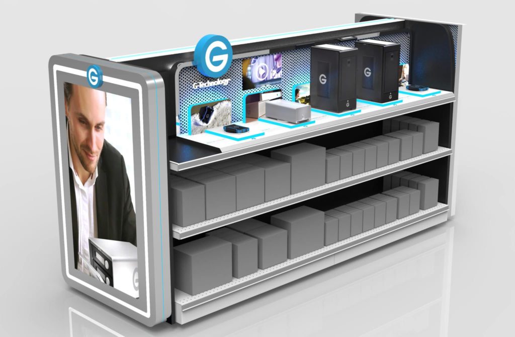 Tech Retail Display With Digital Signage